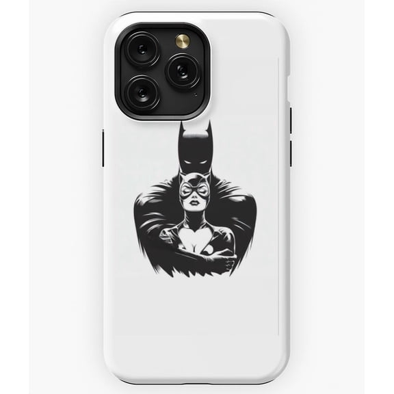 Batman and Catwoman Classic Comic Art, DC Superhero Couple P490 Phone Case for iPhone 11 12 13 14 15 16 17 Pro Max