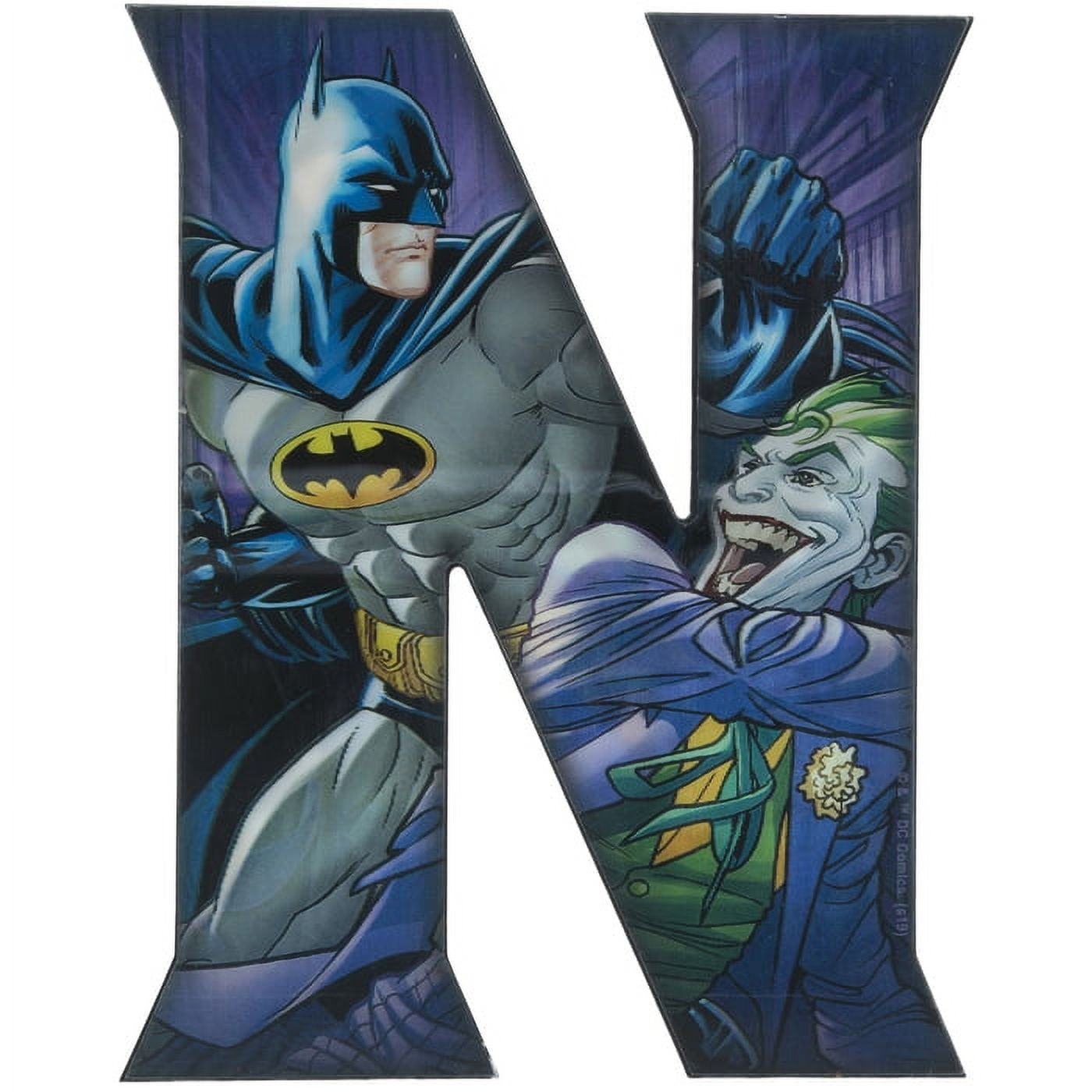 Batman and Joker Superhero Letter N 3D Sign Home Decoration Wall Decor