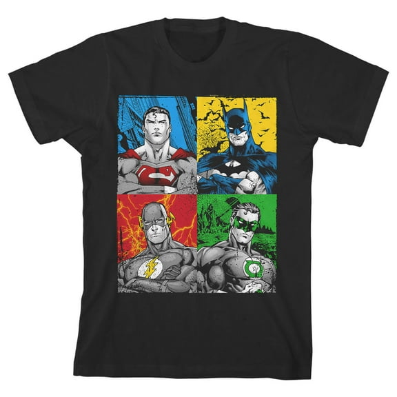 Batman and Superheroes Youth Black Graphic Tee-Medium