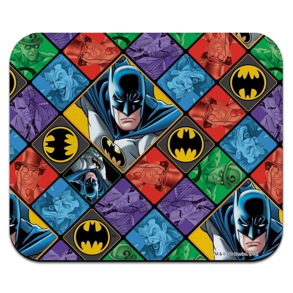 Batman and Villains Pattern Low Profile Thin Mouse Pad Mousepad