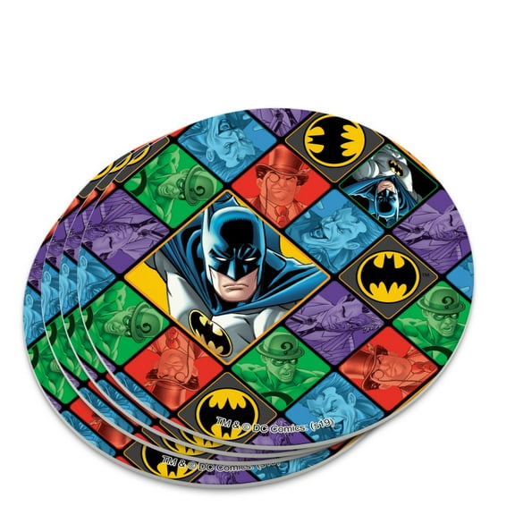 Batman and Villains Pattern Novelty Coaster Set