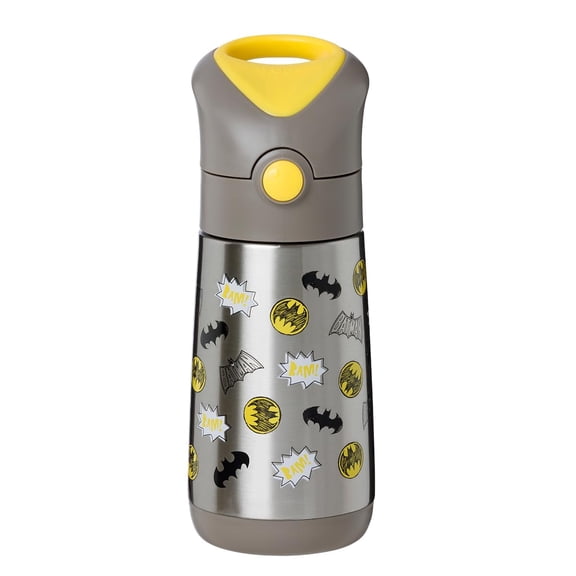 b.box Batman 12 oz Insulated Kids Water Bottle, Stainless Steel, Leakproof