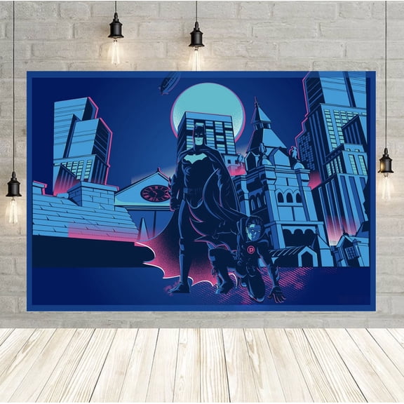 Batman backdrop, 60x40 inch Batman party backdrop, Batman party decoration, suitable for birthday parties.