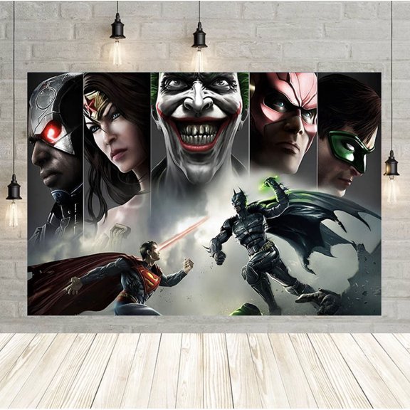 Batman party backdrop, 60x40 inches, perfect for Batman-themed party photography.