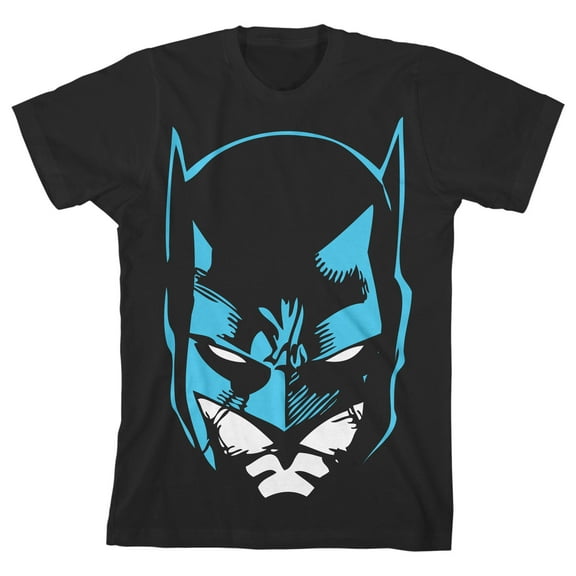 Batman's Head Youth Boys Black T-Shirt-Medium