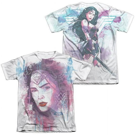 Batman v Superman: Dawn Of Justice Men's Watercolor Wonder Sub Sublimation T-shirt White