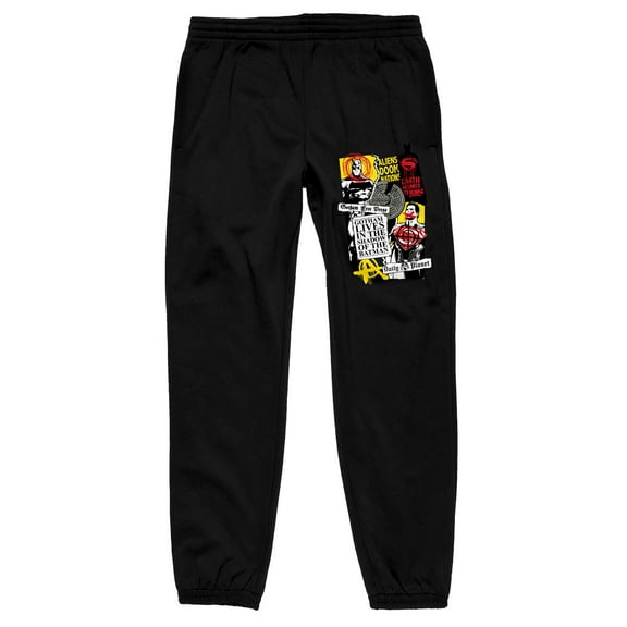Batman vs Superman Dawn of Justice Collage Art Men's Black Sweatpants-XL