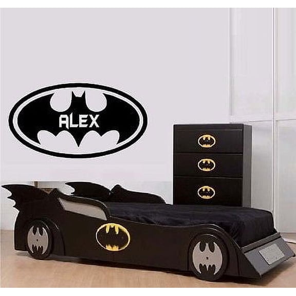 Batman with Custom Name ~ Wall Decal 20" x 30"