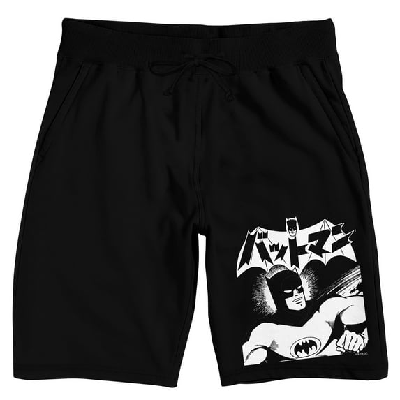 Batmanga Batman Manga Art Men's Black Sleep Pajama Shorts
-Large