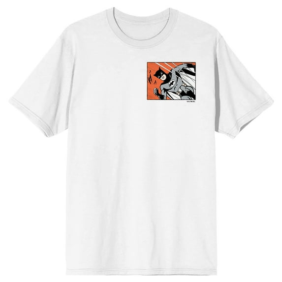 Batmanga Batman & Robin Comic Art Logo Crew Neck Short Sleeve Men's White T-shirt-Large