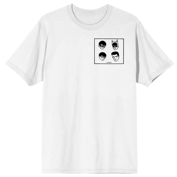 Batmanga Batman & Robin Manga Art Crew Neck Short Sleeve Men's White T-shirt-Large