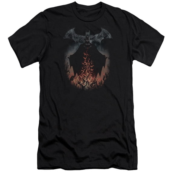 Batmanoke & Fire Premium Canvas T-Shirt Adult Slim Fit 30/1 Black