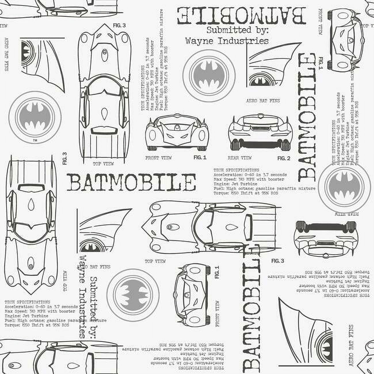 Batmobile Blueprint Peel And Stick Wallpaper