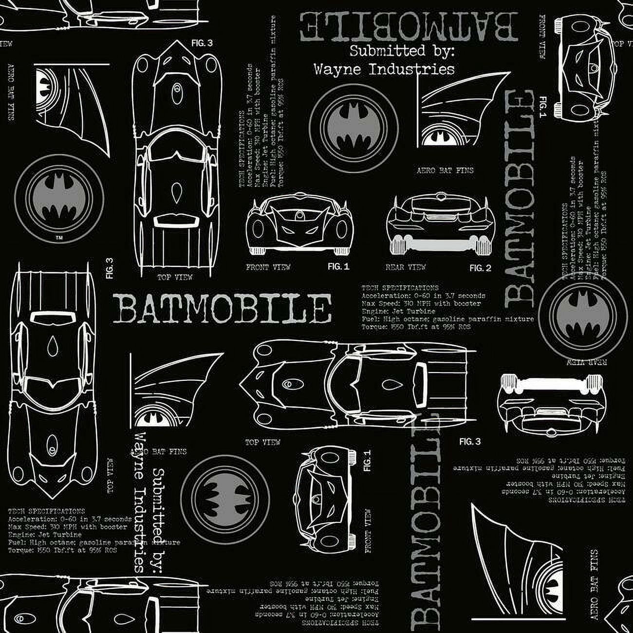 Batmobile Blueprint Peel And Stick Wallpaper