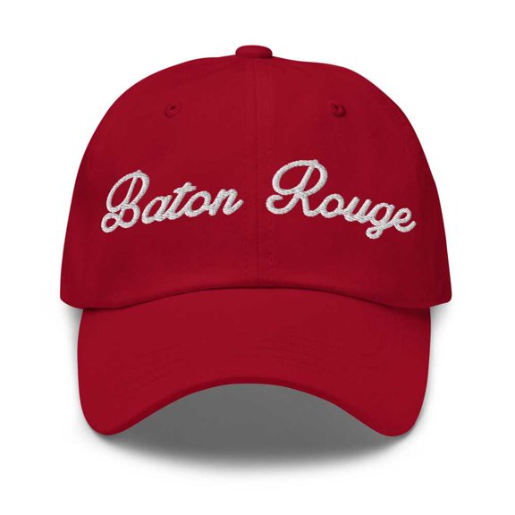 Baton Rouge Baseball Cap Baton Rouge Dad Hat Bold Script New York NY Hat Embroidered Souvenir Gift Cranberry