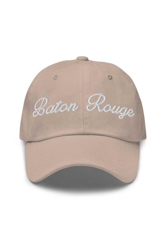 Baton Rouge Baseball Cap Baton Rouge Dad Hat Bold Script New York NY Hat Embroidered Souvenir Gift Stone