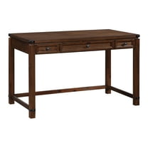 Baton Rouge Home Office Writing Desk in Brushed Walnut Finish Engineered Wood
