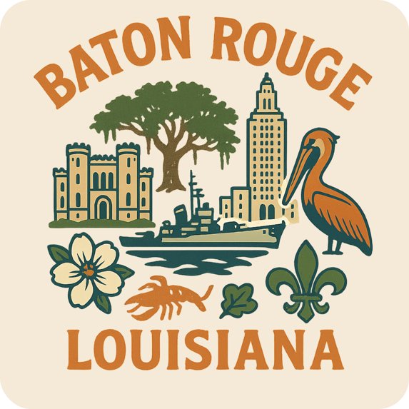 Baton Rouge Louisiana Keepsakes Souvenir Vinyl Sticker – Destination ...