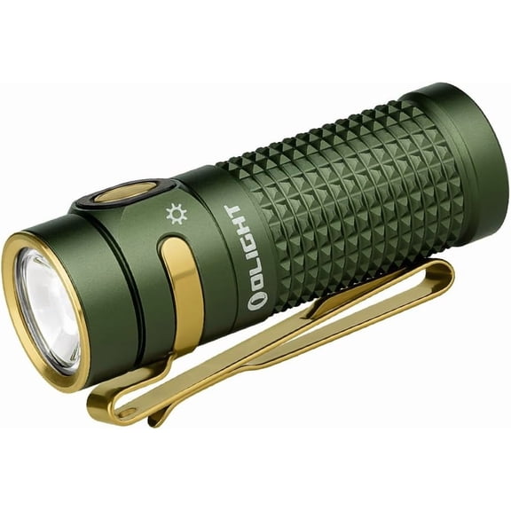 Baton4 Rechargeable EDC Flashlight, Bright Small Flashlight 1300 Lumens with MCC Charging Cable, IPX8 Waterproof, Multiple Modes Pocket Light for Home, Camping, and Emergencies (OD Green)