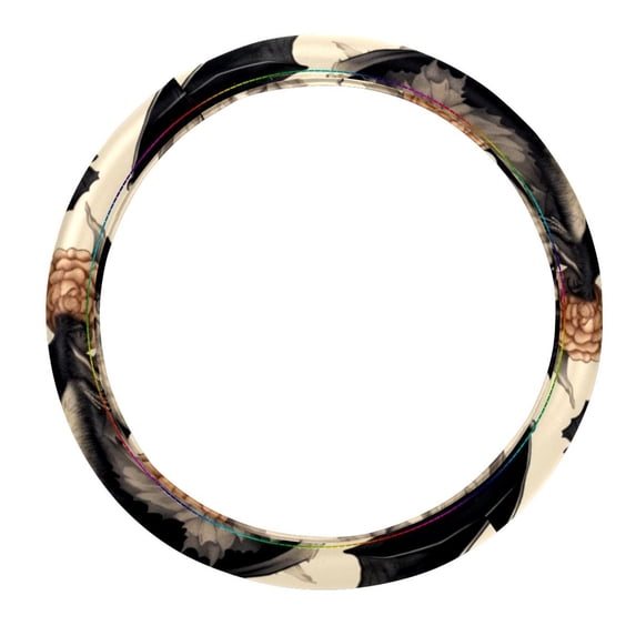 Bats 14.5 Inch Printing PVC Leather Auto Accessories Steering Wheel Covers for Car Wheel Covers