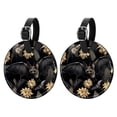 thumbnail image 1 of Bats 2pcs PU Leather Round Bag Tags with Privacy Cover and Name ID Tag - Suitcase Tags for Travel Luggage, Handbags, Backpacks, School Bags, 1 of 6