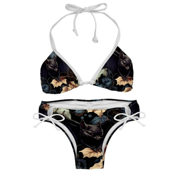 Bats Adjustable Strap Bikini Set with Detachable Sponge, Two-Pack - Ideal for Beach and Pool Parties