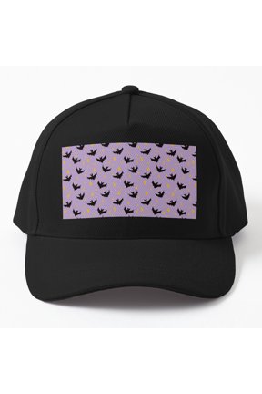 Bats And Moons Baseball Cap, Halloween Graphic Design