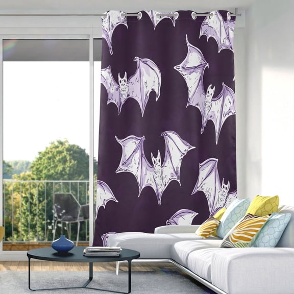 Bats Blackout Curtains 84"x42" Thermal Insulated Curtain 1 Panel