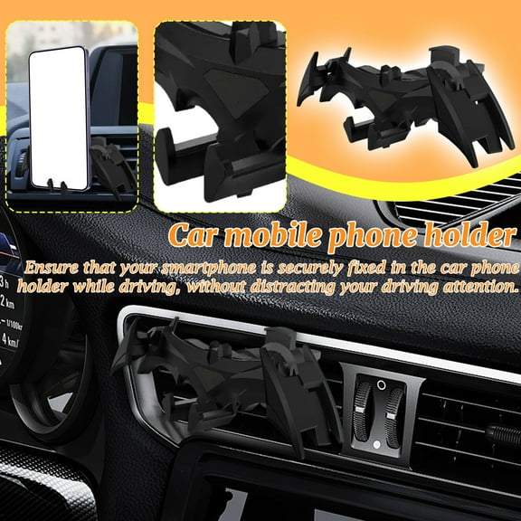 Bats Car Mobile Phone Holder, 3-Legged Stable Structure for Safe Driving, One-Hand Operation with Automatic Clamping, Compatible with 4-6.5 Inch Phones Up To 10.5Mm Thick