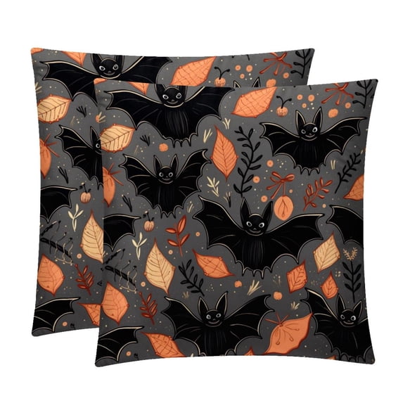 Bats Covers Throw Pillow Set - 2 Pack Throw Pillow Inserts Included - Unique Patterns - 16x16, 18x18, 20x20 Inches for Home Decor - Throw Pillow - Decorative Pillows