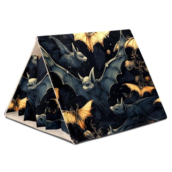 Bats Cozy Hamster Nest Bedding | Dutch Flannelette Material | PP Board Support | Washable & Durable Design | 21.5x30.5x26 cm Size | Pet Accessories for Nesting & Sleeping