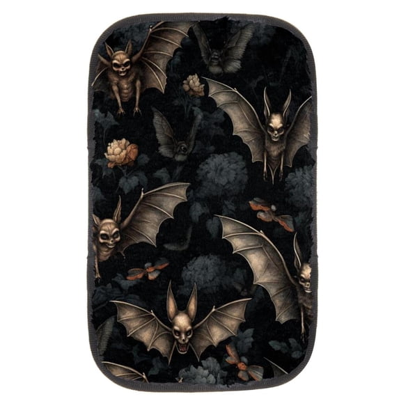 Bats Furry Printed Armrest Cover Mat Car Armrest Accessory Soft Comfortable 12.5x8.2 Inch