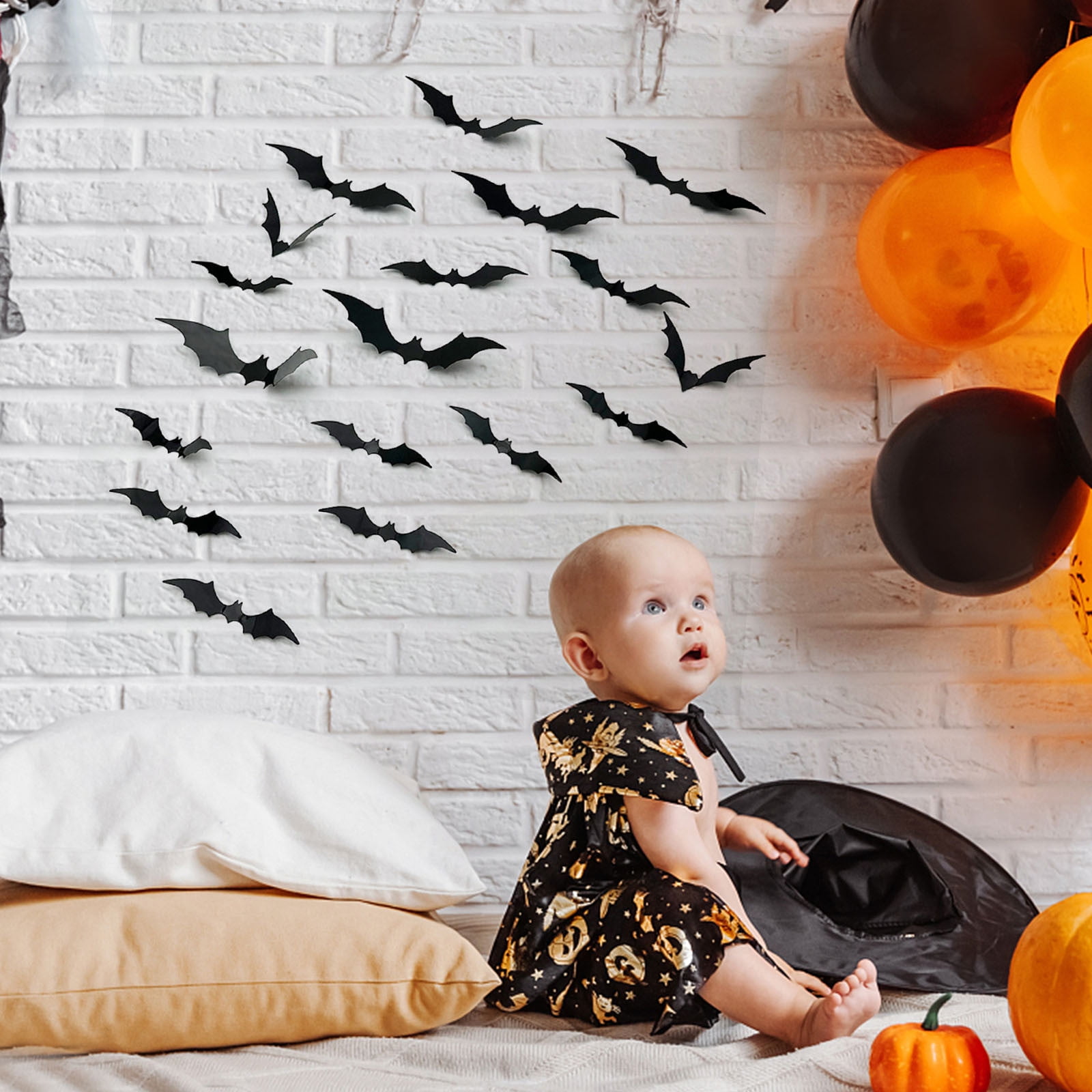 Bats Halloween Decorations, 3D Bats Wall Decor, 4 Sizes PVC Bat ...