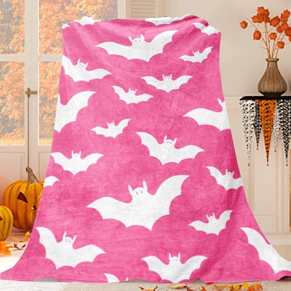 Bats Halloween Goth Fleece Flannel Blanket Throw Warm Lightweight Blankets for Home Office All Season (Bats Halloween Goth 39.4x27.6)