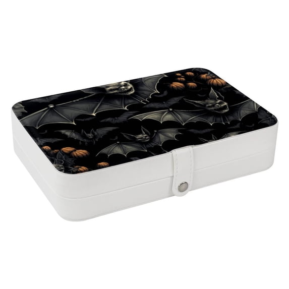 Bats Jewelry Organizer Box: PU Leather, with Removable Compartment, Portable - Jewelry Box and Organizer Box