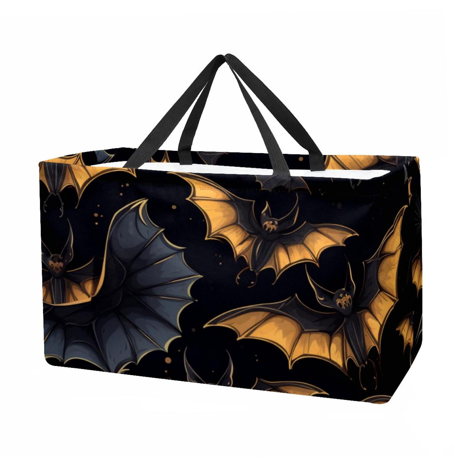 Bats Large Capacity Reusable Foldable Beach Bag with Collapsible Bucket