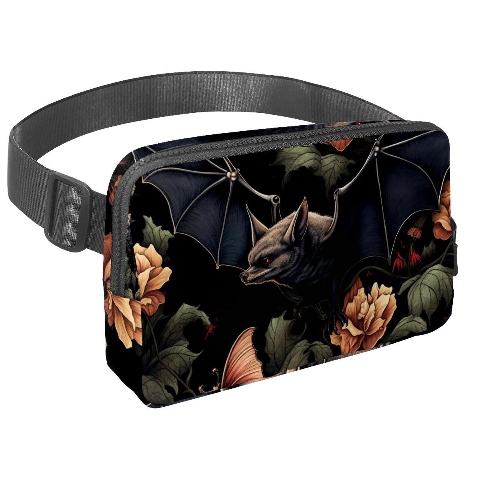Bats Lightweight Adjustable Crossbody Bag with Extension Strap - Unisex Fanny Pack, Money Belt, Waist Bag