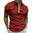 thumbnail image 1 of Bats Men Zipper T-shirt Summer Casual Short Sleeve T-shirt Top, 1 of 7
