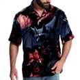 thumbnail image 1 of Bats Men's Button Down Hawaiian Poplin Shirt Summer Beach Printed Casual Short Sleeve Unisex Shirts, 1 of 6