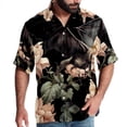 thumbnail image 1 of Bats Men's Casual Hawaiian Button Down Short Sleeve Summer Beach Printed Shirt, 1 of 6