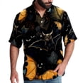 thumbnail image 1 of Bats Men's Casual Poplin Button Down Short Sleeve Hawaiian Beach Shirt, 1 of 6