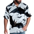 thumbnail image 1 of Bats Men's Casual Spread Collar Hawaiian Short Sleeve Button Down Summer Beach Tops, 1 of 6