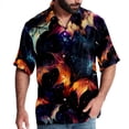 thumbnail image 1 of Bats Men's Short Sleeve Beach Shirts Hawaiian Button Down Casual Summer Printed Unisex Top, 1 of 6