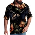 thumbnail image 1 of Bats Men's Short Sleeve Button Down Beach Shirts, Casual Printed Summer Unisex Tops, 1 of 6