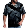 thumbnail image 1 of Bats Men's Short Sleeve Casual Printed Button Down Beach Shirt - Summer Unisex Top, 1 of 6