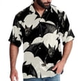 thumbnail image 1 of Bats Men's Short Sleeve Casual Printed Button Down Beach Shirts - Summer Fashion Tops, 1 of 6