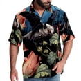 thumbnail image 1 of Bats Men's Short Sleeve Printed Button Down Beach, Casual, Poplin Shirts for Summer Vacation, 1 of 6