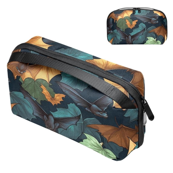 Bats Oxford Cloth Cord Organizer Storage Pouch, Easy to Use Cord Organizer, Small Storage Pouch, 5.9x9.44x3.14 in, Waterproof Digital Accessories Bag