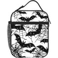 thumbnail image 1 of Bats Spider Web Halloween Insulated Lunch Box With Detachable Handle - Meal Tote Bag For Adults 10"Lx 8"Wx4"H, 1 of 6