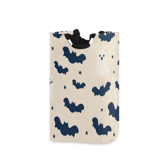 Bats Stars Specters Halloween Laundry Basket with Handles Foldable Laundry Hamper Freestanding Washing Bin 50L